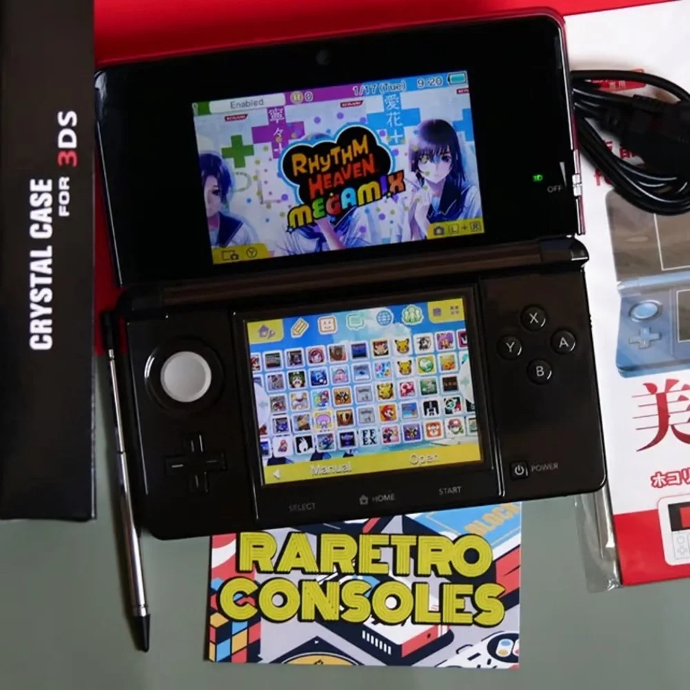 Nintendo 3DS with Anime Art and Black Accents